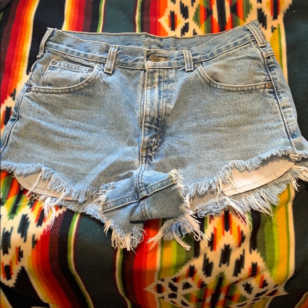 Cut off high waisted jean shorts
